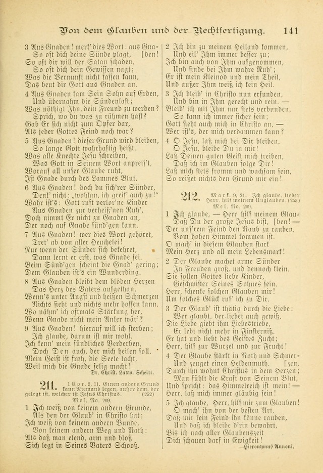 Gesangbuch mit Noten: herausgegeben von der Allgemeinen Conferenz der Mennoniten von Nord-Amerika (3rd. Aufl.) page 141