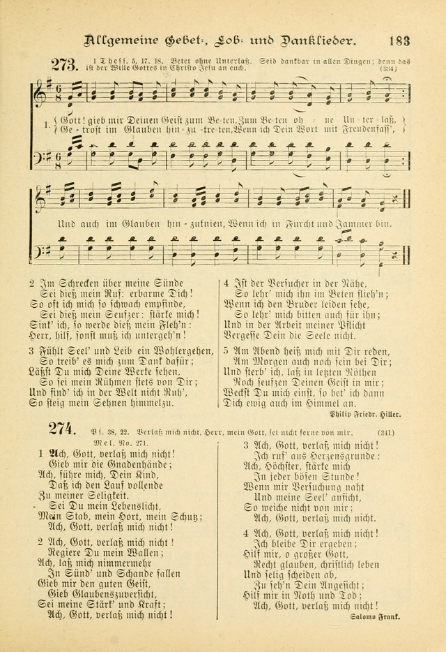 Gesangbuch mit Noten: herausgegeben von der Allgemeinen Conferenz der Mennoniten von Nord-Amerika (3rd. Aufl.) page 183