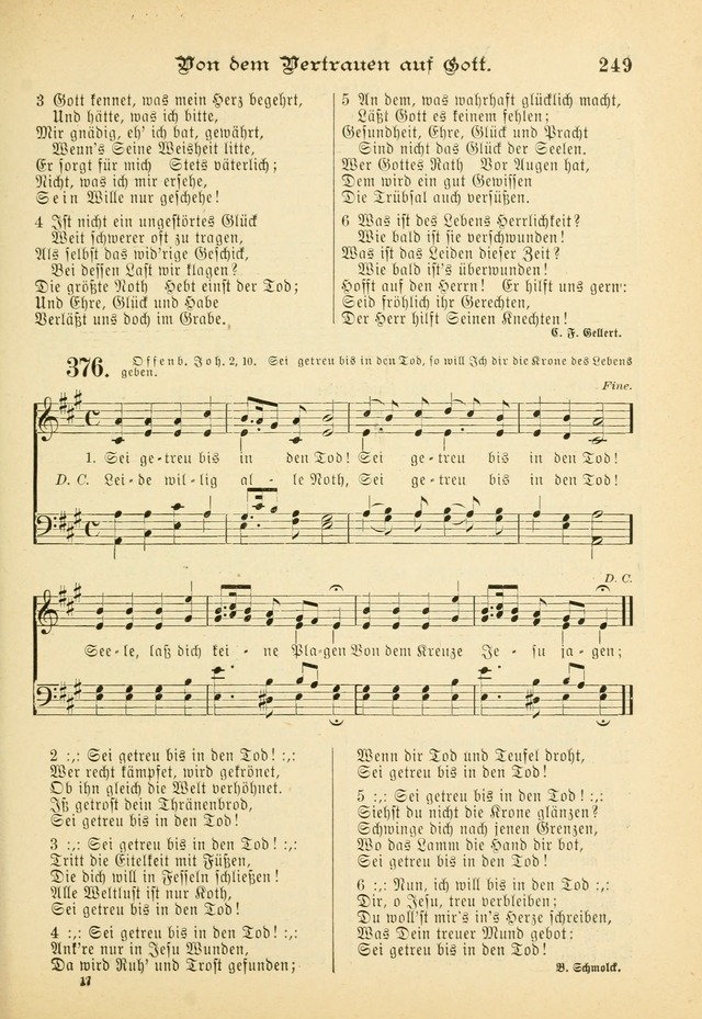 Gesangbuch mit Noten: herausgegeben von der Allgemeinen Conferenz der Mennoniten von Nord-Amerika (3rd. Aufl.) page 249