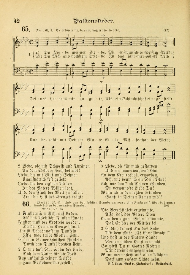 Gesangbuch mit Noten: herausgegeben von der Allgemeinen Conferenz der Mennoniten von Nord-Amerika (3rd. Aufl.) page 42
