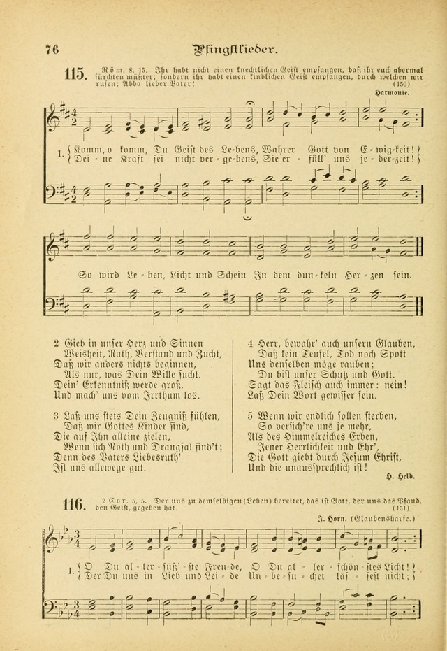 Gesangbuch mit Noten: herausgegeben von der Allgemeinen Conferenz der Mennoniten von Nord-Amerika (3rd. Aufl.) page 76