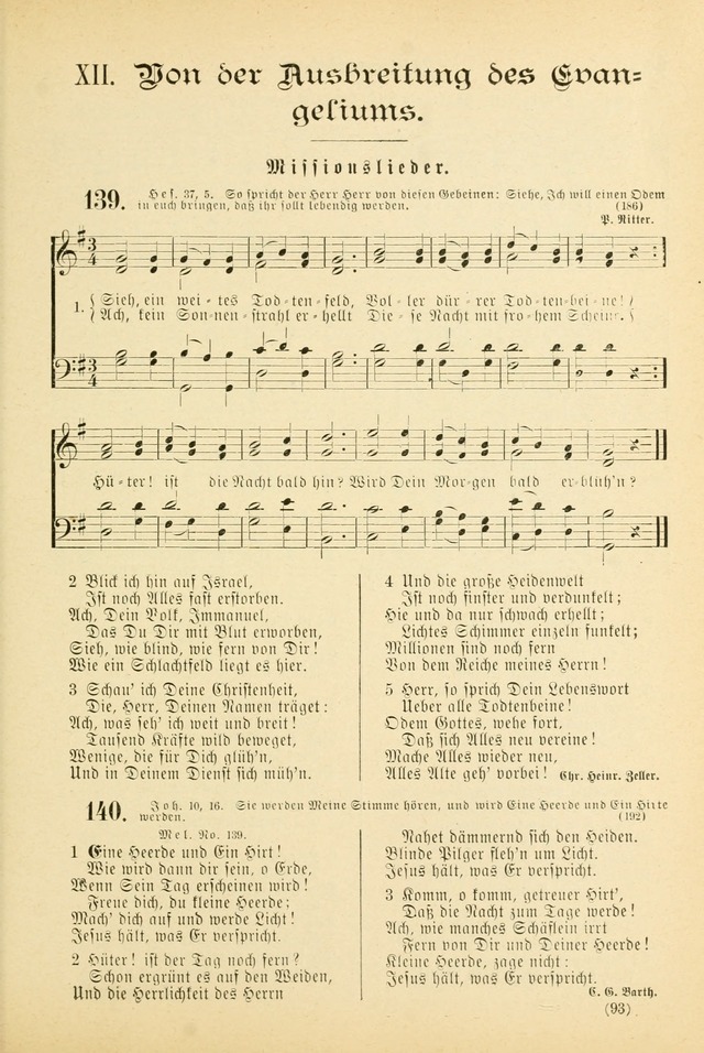 Gesangbuch mit Noten: herausgegeben von der Allgemeinen Conferenz der Mennoniten von Nord-Amerika (3rd. Aufl.) page 93