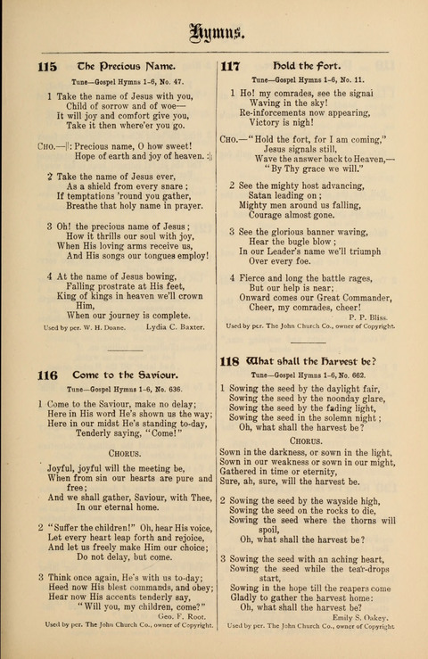 Gospel Melodies New and Old: For use in the Universalist Church page 109