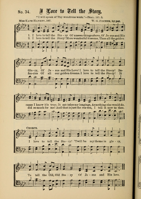 Gospel Melodies New and Old: For use in the Universalist Church page 34