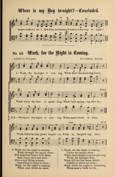 Gospel Melodies New and Old: For use in the Universalist Church page 49