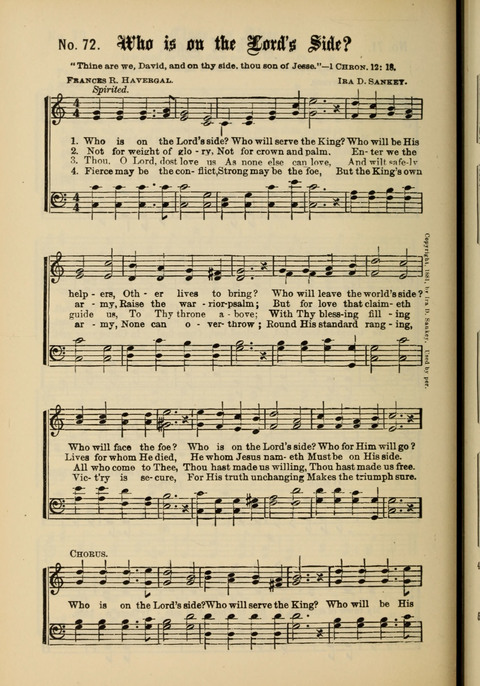 Gospel Melodies New and Old: For use in the Universalist Church page 72