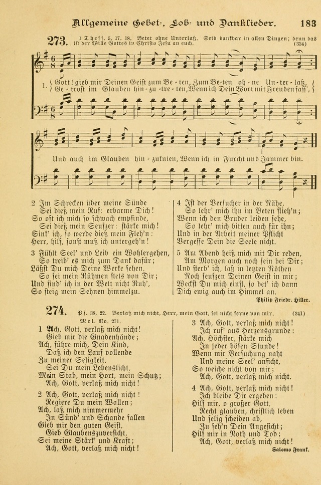 Gesangbuch mit Noten: herausgegeben von der Allgemeinen Conferenz der Mennoniten von Nord-Amerika page 183