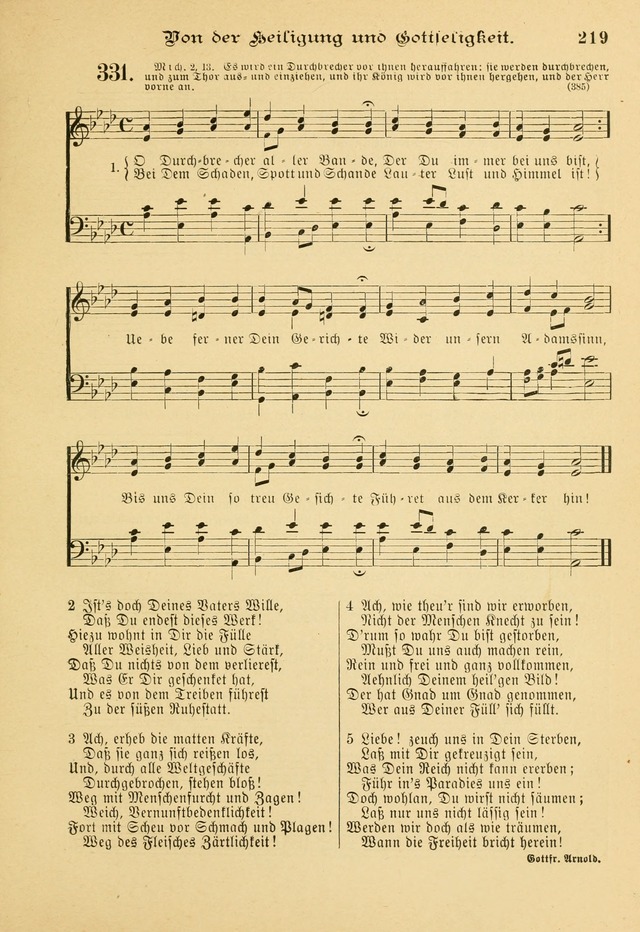 Gesangbuch mit Noten: herausgegeben von der Allgemeinen Conferenz der Mennoniten von Nord-Amerika page 219