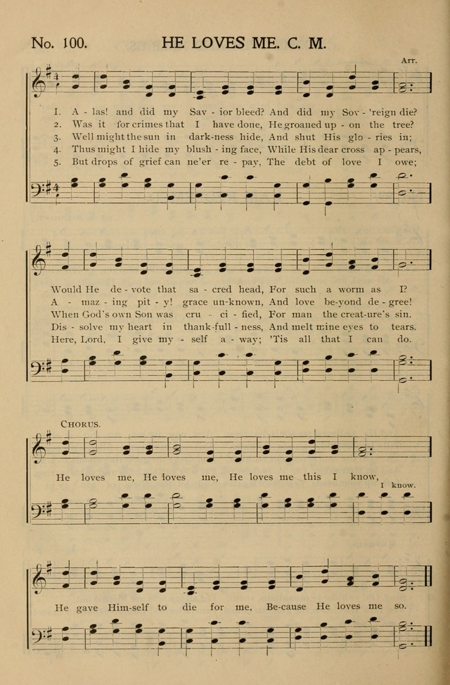 Gospel Songs and Hymns No. 1: for the sunday school, prayer meeting, social meeting, general song service page 100