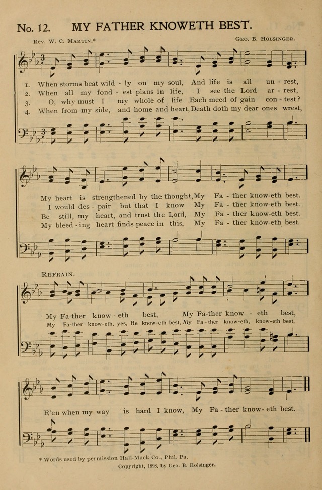 Gospel Songs and Hymns No. 1: for the sunday school, prayer meeting, social meeting, general song service page 12