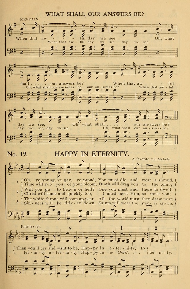 Gospel Songs and Hymns No. 1: for the sunday school, prayer meeting, social meeting, general song service page 19