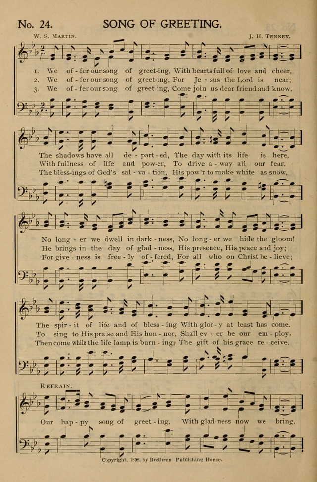 Gospel Songs and Hymns No. 1: for the sunday school, prayer meeting, social meeting, general song service page 24