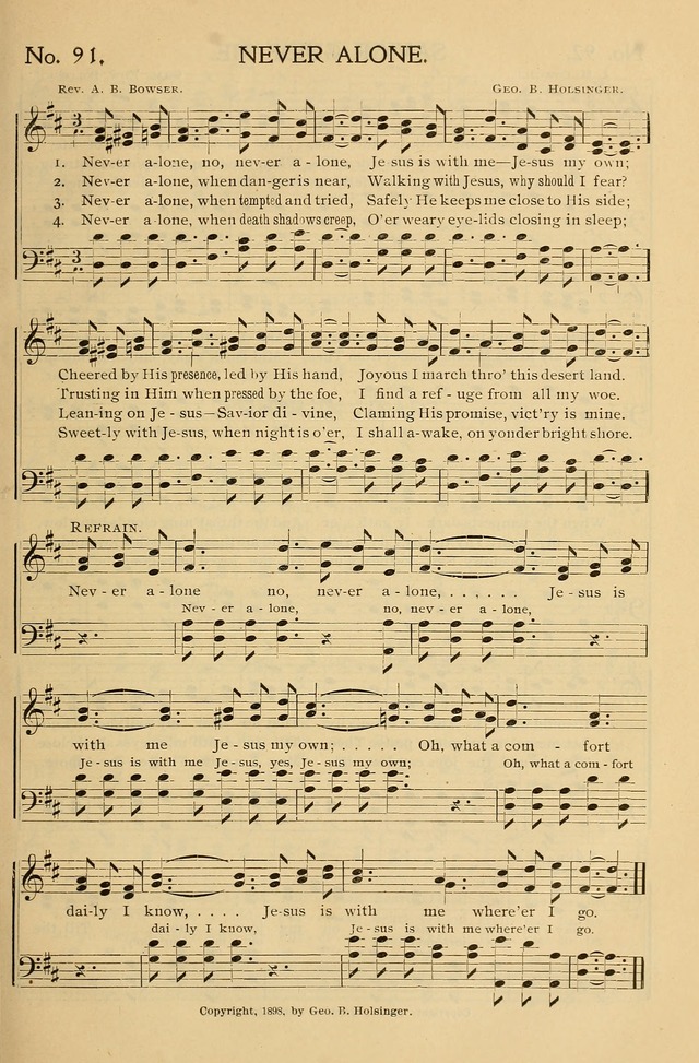 Gospel Songs and Hymns No. 1: for the sunday school, prayer meeting, social meeting, general song service page 91