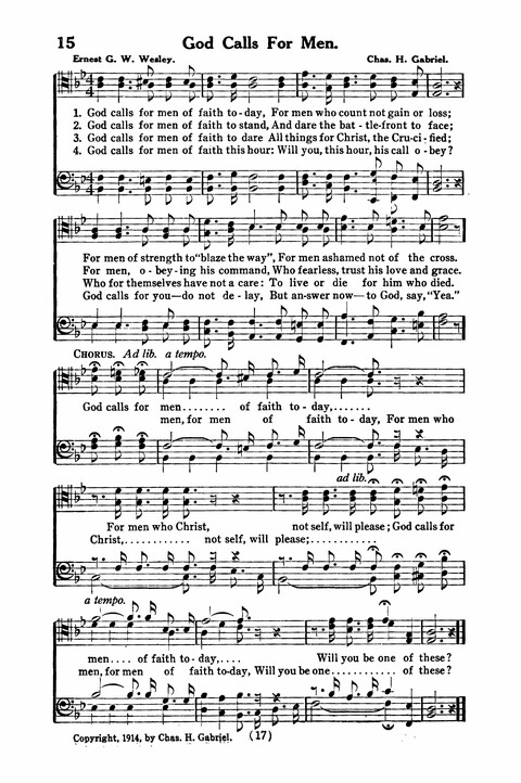 Gospel Songs for Men: a Collection of Quartets and Choruses for Male Voices page 15