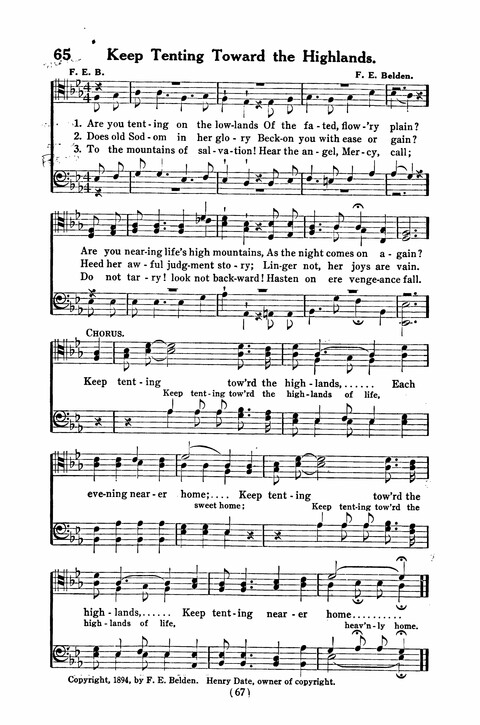Gospel Songs for Men: a Collection of Quartets and Choruses for Male Voices page 65