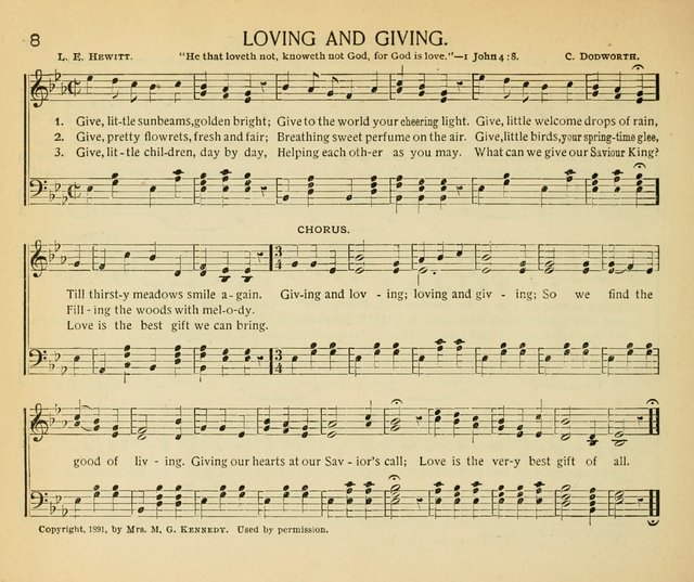 The Gospel Song Sheaf: for Sunday schools and young peoples meetings, comprising primary songs, intermediate songs, gospel and special songs, and old hymns and tunes page 8