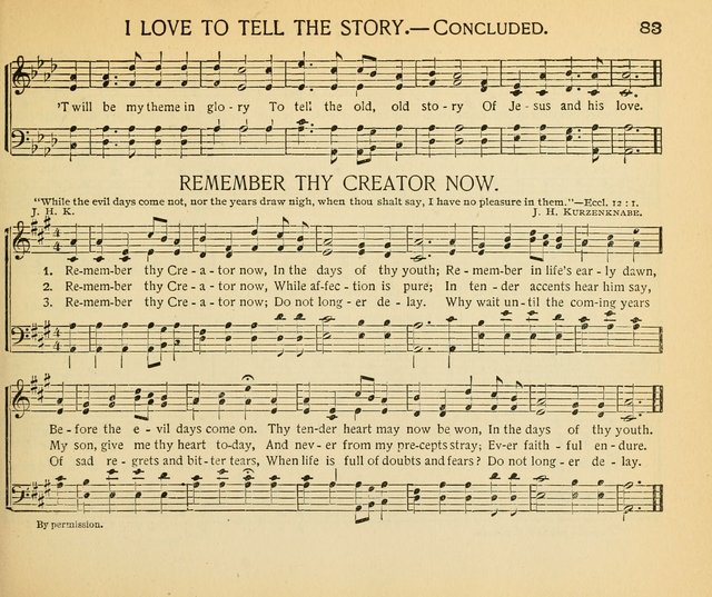 The Gospel Song Sheaf: for Sunday schools and young peoples meetings, comprising primary songs, intermediate songs, gospel and special songs, and old hymns and tunes page 83