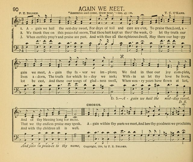 The Gospel Song Sheaf: for Sunday schools and young peoples meetings, comprising primary songs, intermediate songs, gospel and special songs, and old hymns and tunes page 90