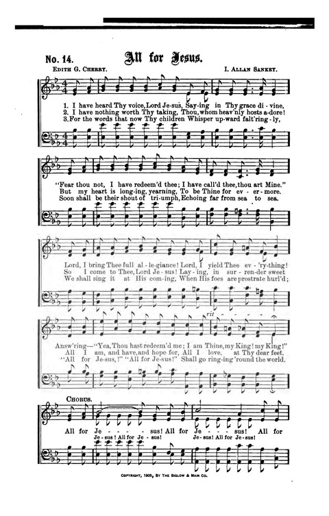 Gospel Tent Songs: Selected by F. H. Jacobs and I. Allan Sankey at the request of the Evangelistic Committee of Greater New York page 14