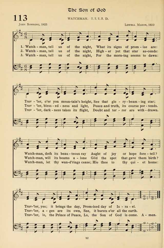 Hymns for the Living Age page 92