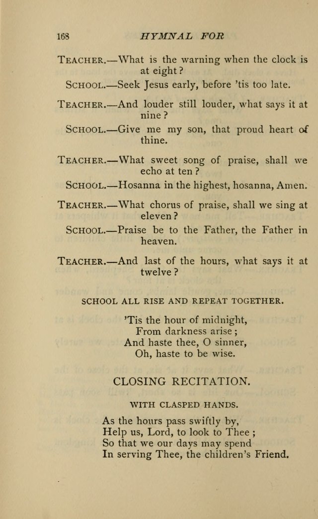 Hymnal for Primary Classes: a collection of hymns and tunes, recitations and exercises, being a manual for primary Sunday-schools (Words ed.) page 165