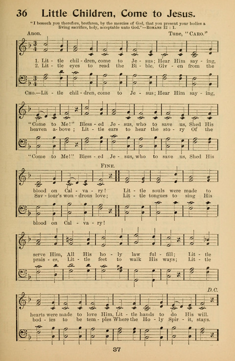 Hymnal for Primary Classes: a collection of hymns and tunes, recitations and exercises, being a manual for primary Sunday-schools (With Tunes)) page 37