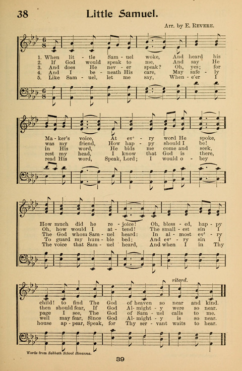 Hymnal for Primary Classes: a collection of hymns and tunes, recitations and exercises, being a manual for primary Sunday-schools (With Tunes)) page 39