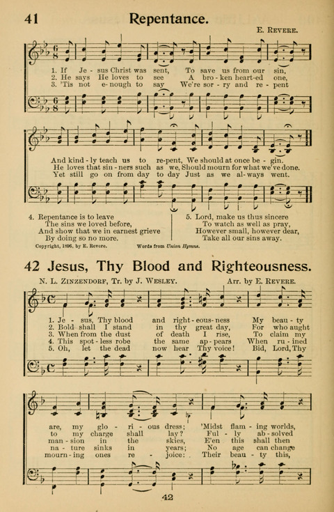 Hymnal for Primary Classes: a collection of hymns and tunes, recitations and exercises, being a manual for primary Sunday-schools (With Tunes)) page 42