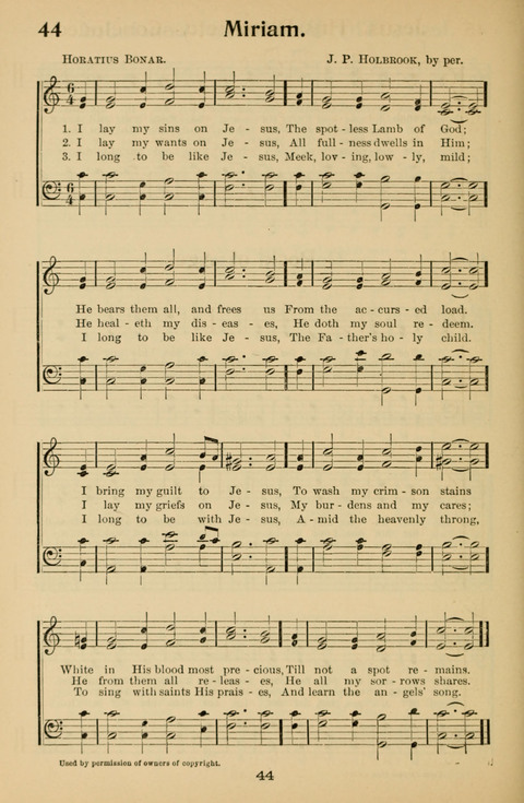 Hymnal for Primary Classes: a collection of hymns and tunes, recitations and exercises, being a manual for primary Sunday-schools (With Tunes)) page 44