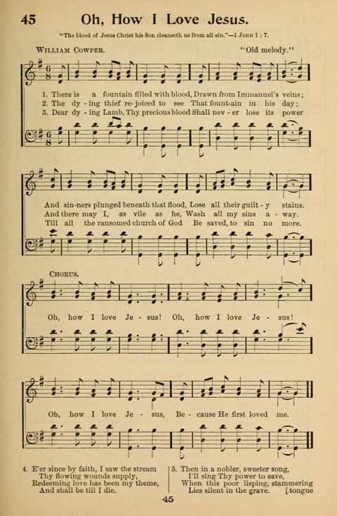 Hymnal for Primary Classes: a collection of hymns and tunes, recitations and exercises, being a manual for primary Sunday-schools (With Tunes)) page 45