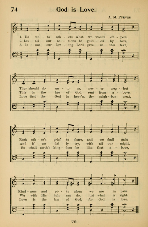Hymnal for Primary Classes: a collection of hymns and tunes, recitations and exercises, being a manual for primary Sunday-schools (With Tunes)) page 72
