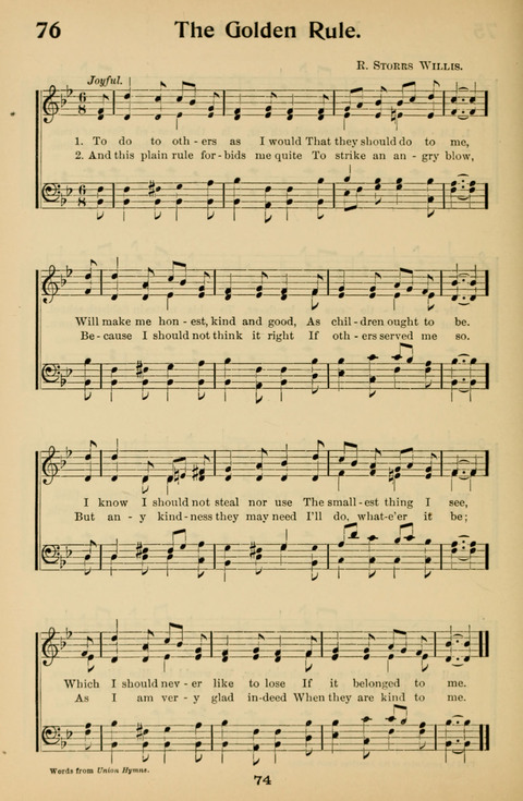 Hymnal for Primary Classes: a collection of hymns and tunes, recitations and exercises, being a manual for primary Sunday-schools (With Tunes)) page 74