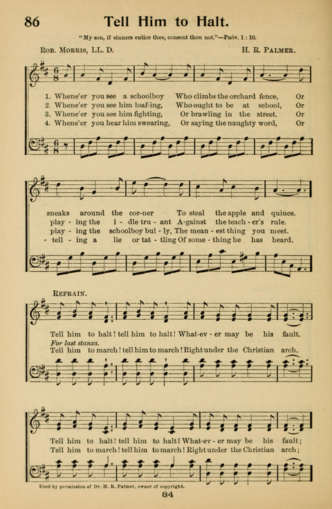 Hymnal for Primary Classes: a collection of hymns and tunes, recitations and exercises, being a manual for primary Sunday-schools (With Tunes)) page 84