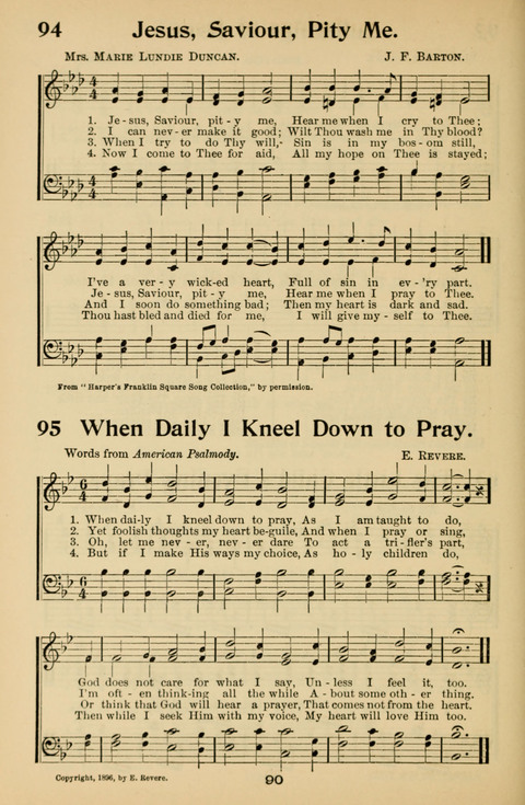 Hymnal for Primary Classes: a collection of hymns and tunes, recitations and exercises, being a manual for primary Sunday-schools (With Tunes)) page 90