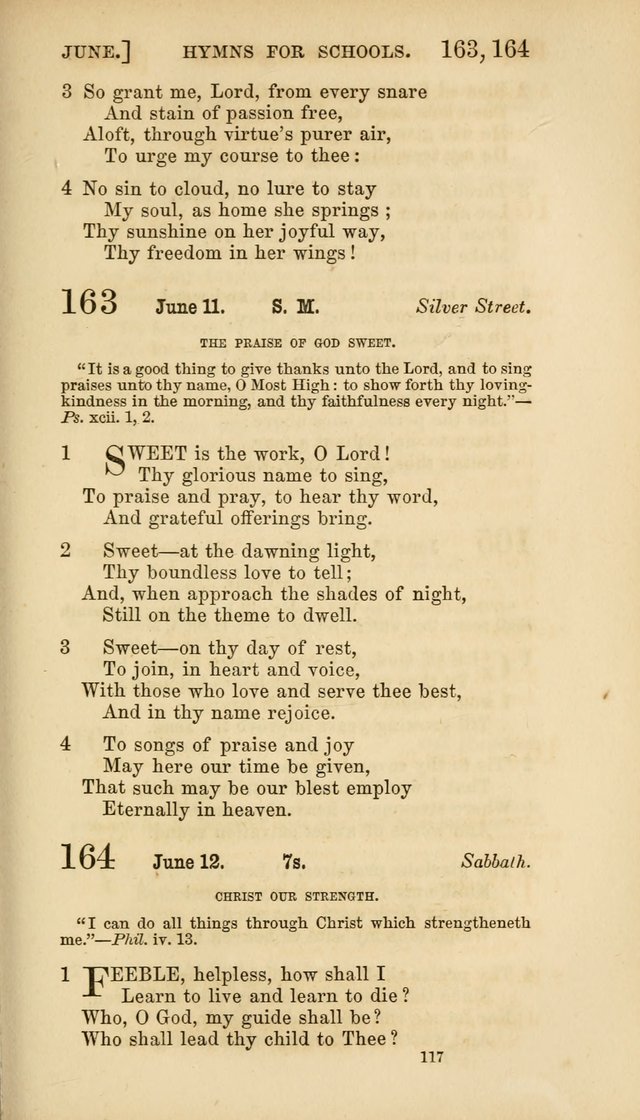 Hymns for Schools: with appropriate selections from scripture and tunes suited to the metres of the hymns (3rd ed.) page 117