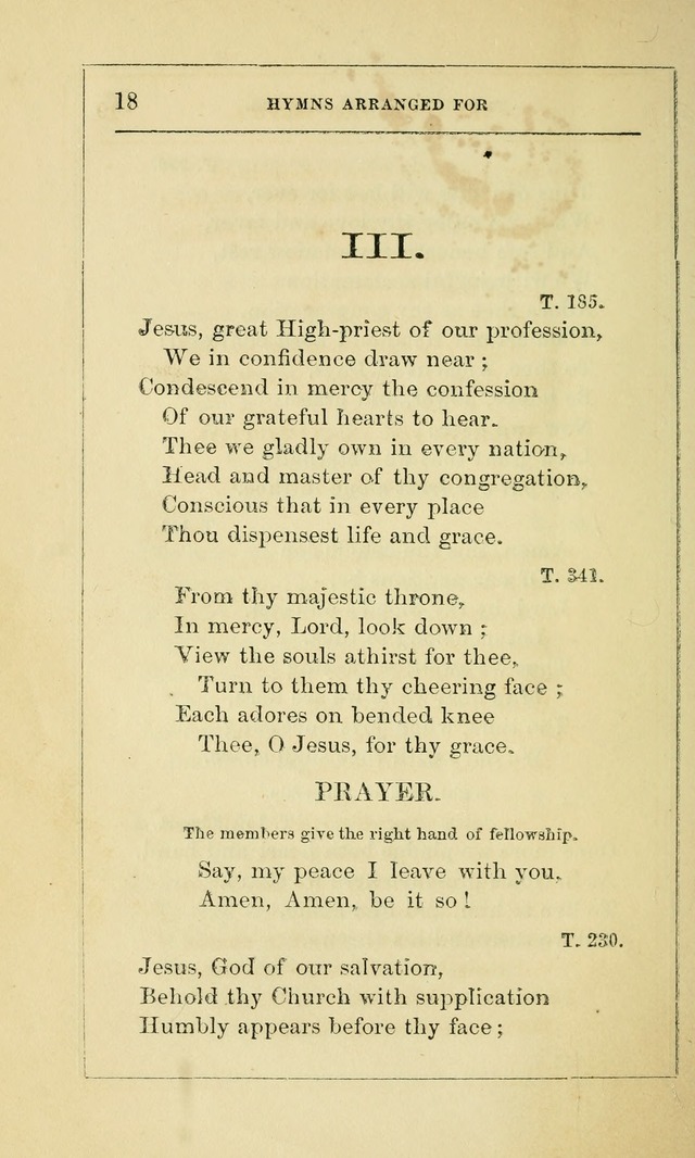 Hymns Arranged for the Communion Service of the Church of the United Brethren page 18