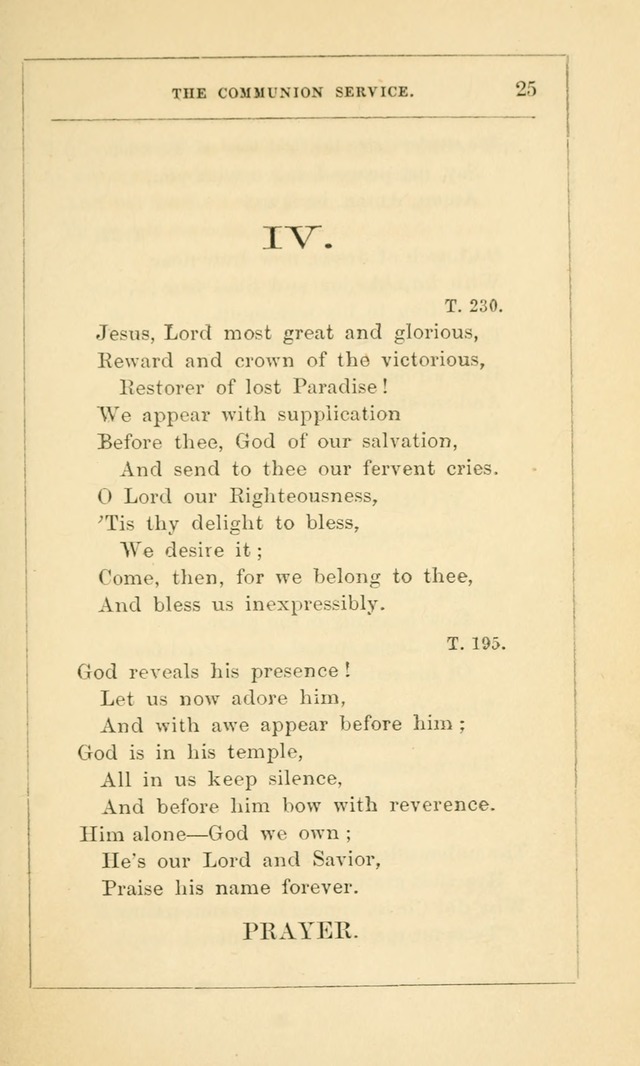 Hymns Arranged for the Communion Service of the Church of the United Brethren page 25