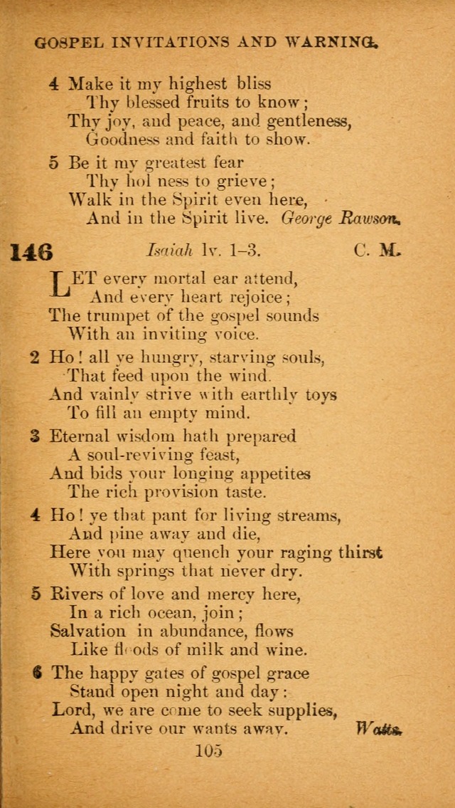 Hymnal: adapted to the doctrines and usages of the African Methodist Episcopal Church. Revised Edition page 109