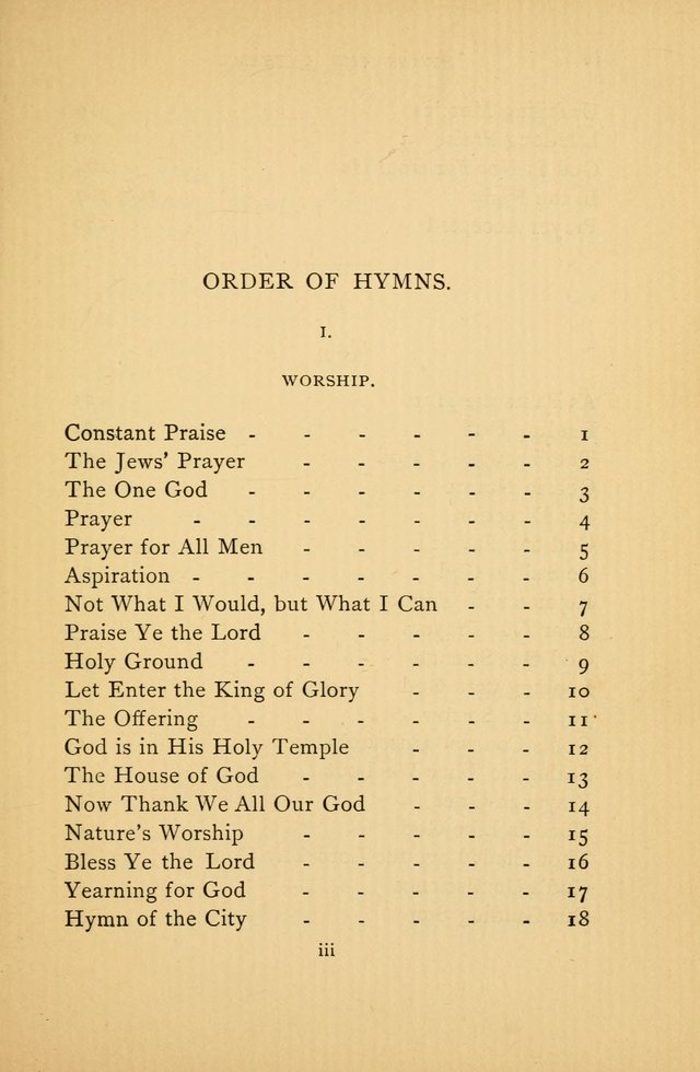 Hymns and Anthems adapted for Jewish Worship page ix