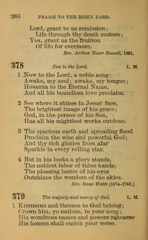 Hymns of the Ages: for Public and Social Worship, Approved and Recommended ... by the General Assembly of the Presbyterian Church in the U.S. (Second ed.) page 266