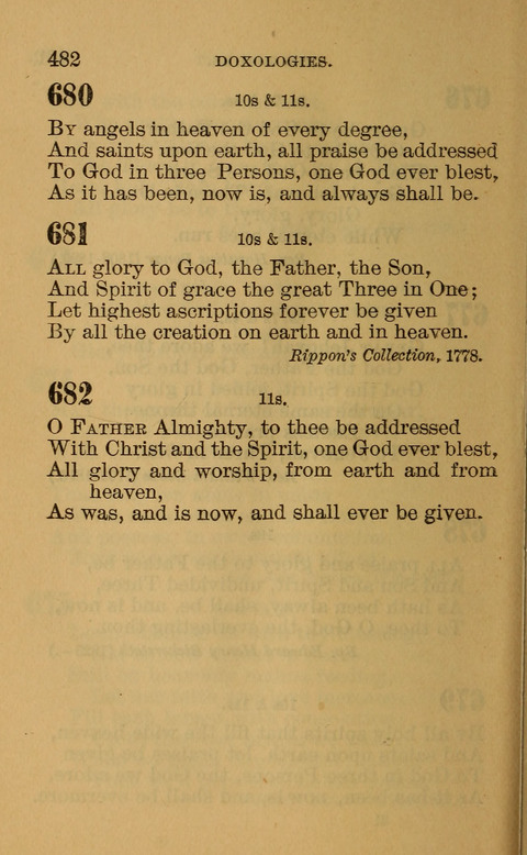 Hymns of the Ages: for Public and Social Worship, Approved and Recommended ... by the General Assembly of the Presbyterian Church in the U.S. (Second ed.) page 482