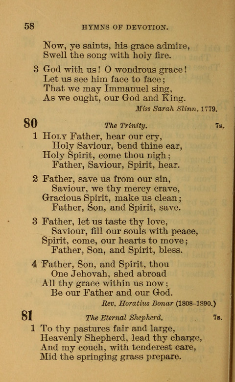 Hymns of the Ages: for Public and Social Worship, Approved and Recommended ... by the General Assembly of the Presbyterian Church in the U.S. (Second ed.) page 58