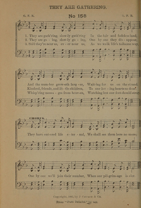 Harvest Bells Nos. 1, 2 and 3: Is filled with new and beautiful songs, suitable for churches, Sunday-schools, revivals and all religious meetings page 154