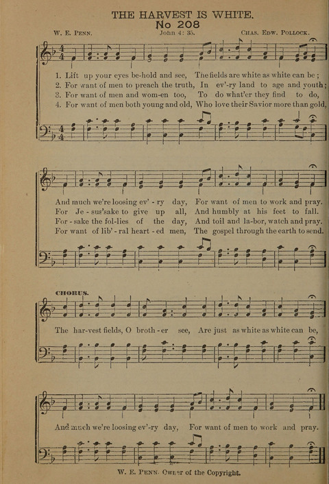 Harvest Bells Nos. 1, 2 and 3: Is filled with new and beautiful songs, suitable for churches, Sunday-schools, revivals and all religious meetings page 202