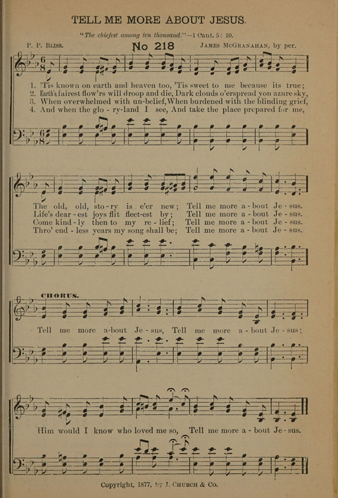 Harvest Bells Nos. 1, 2 and 3: Is filled with new and beautiful songs, suitable for churches, Sunday-schools, revivals and all religious meetings page 209