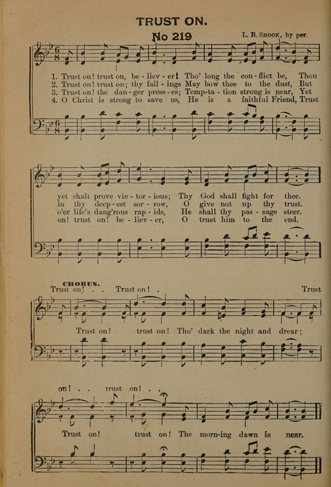 Harvest Bells Nos. 1, 2 and 3: Is filled with new and beautiful songs, suitable for churches, Sunday-schools, revivals and all religious meetings page 210