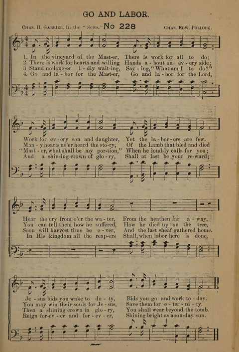 Harvest Bells Nos. 1, 2 and 3: Is filled with new and beautiful songs, suitable for churches, Sunday-schools, revivals and all religious meetings page 219
