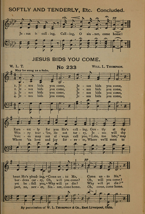 Harvest Bells Nos. 1, 2 and 3: Is filled with new and beautiful songs, suitable for churches, Sunday-schools, revivals and all religious meetings page 225