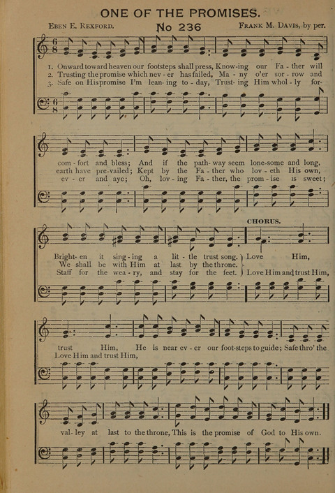 Harvest Bells Nos. 1, 2 and 3: Is filled with new and beautiful songs, suitable for churches, Sunday-schools, revivals and all religious meetings page 230