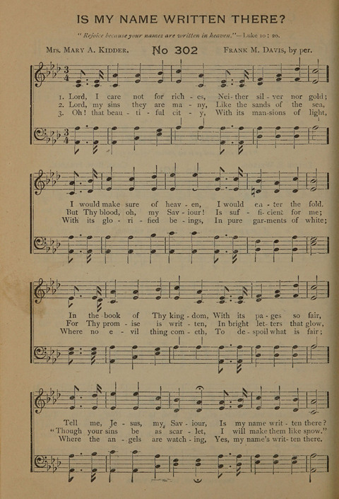 Harvest Bells Nos. 1, 2 and 3: Is filled with new and beautiful songs, suitable for churches, Sunday-schools, revivals and all religious meetings page 296